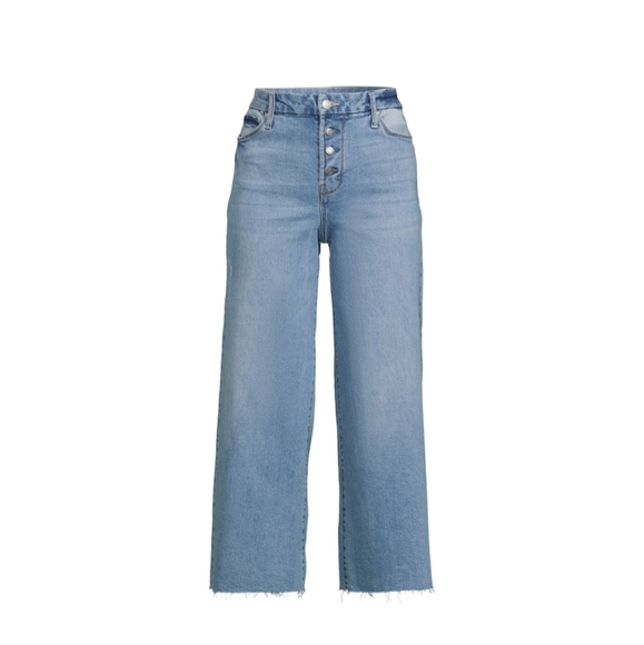 Time&Tru Women High Rise Relax Wide Leg Crop 5-Pocket Button Fly Jeans Sz 16 NWT - Picture 6 of 9
